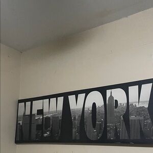 New York City Skyline Wall Art - Black and Gray